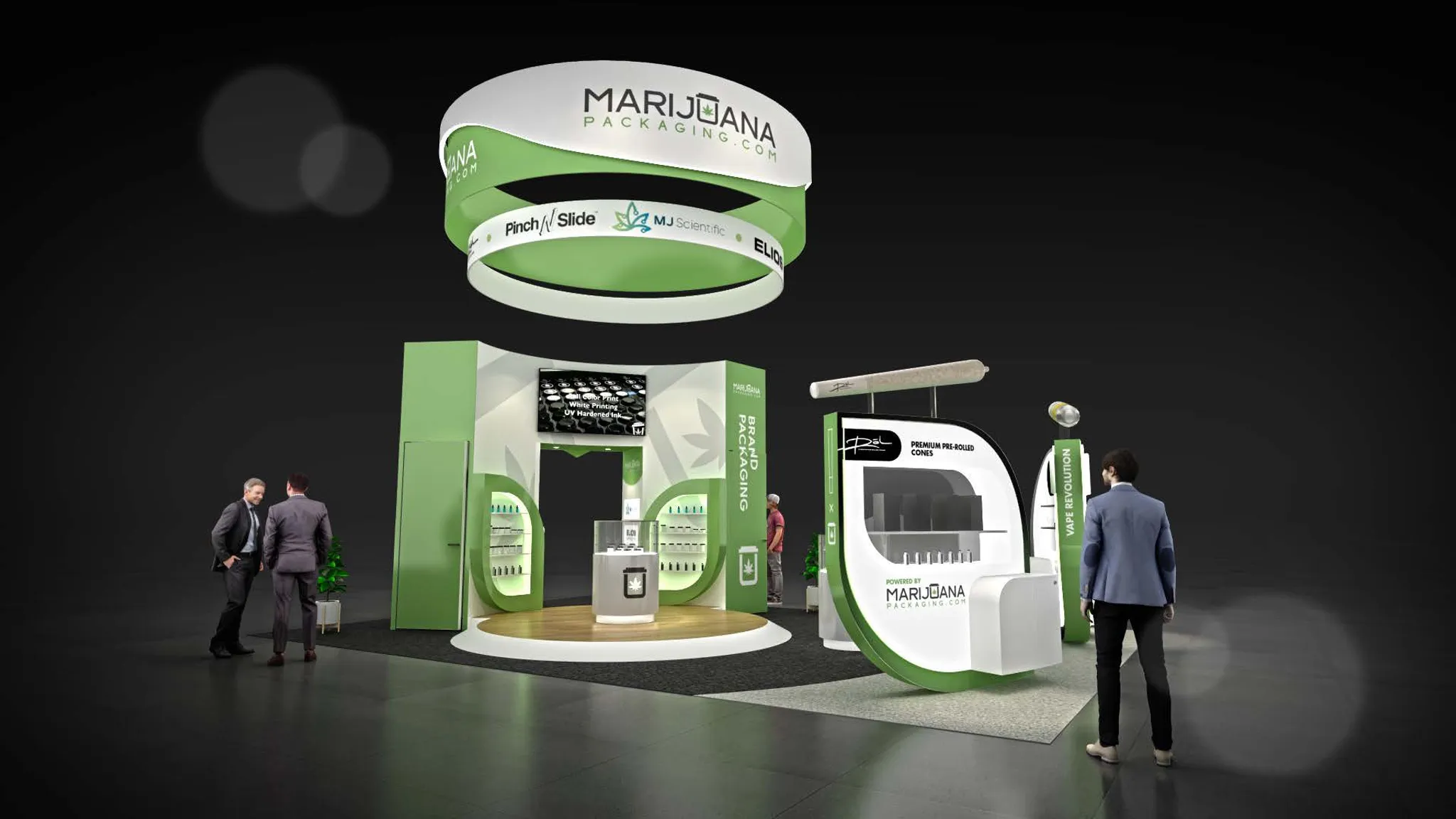 20x30 Island booth design by Reaction Space